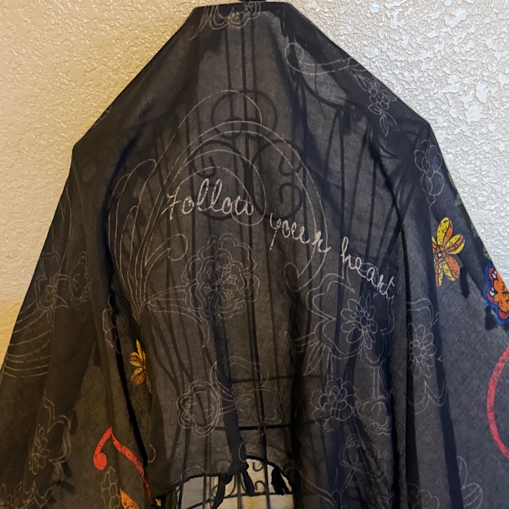Karma Black Floral Scarf